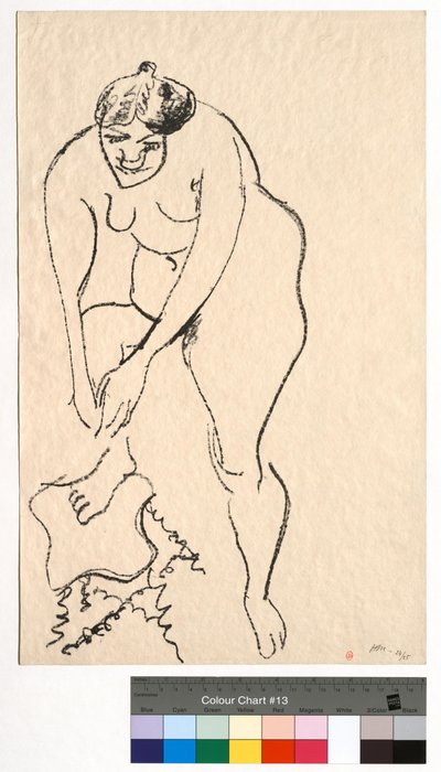 Akt mit dem rechten Fuß auf einem Hocker von Henri Matisse