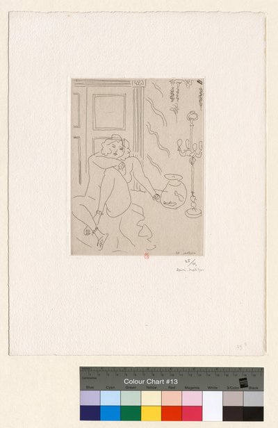 Akt in einem Innenraum mit venezianischer Lampe und Goldfischen von Henri Matisse