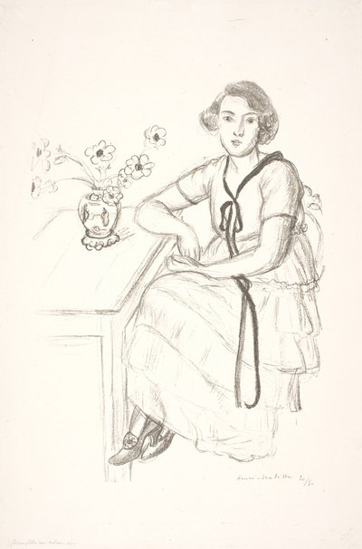 Junge Frau mit schwarzem Zierband von Henri Matisse