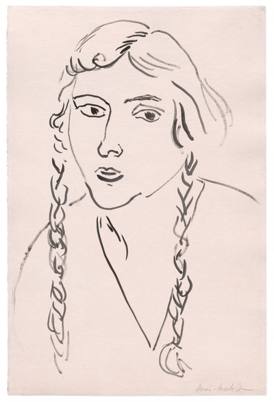 Junges Mädchen mit Zöpfen von Henri Matisse