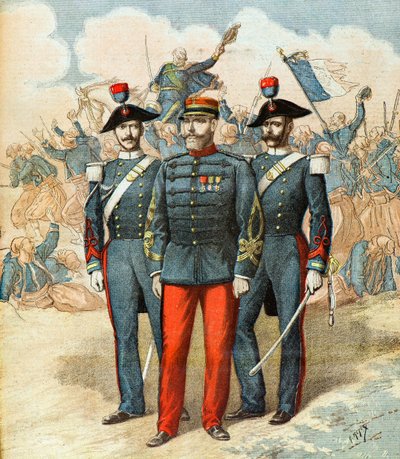 Kapitän Romani zwischen zwei italienischen Gendarmen von Henri Meyer
