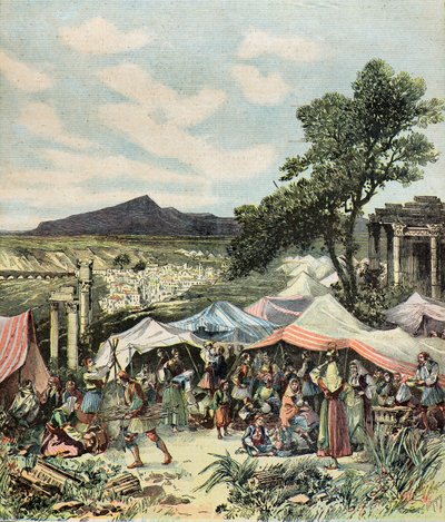 Erdbebenüberlebende in Theben von Henri Meyer