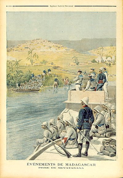 Ereignisse in Madagaskar: Die Eroberung von Mevatanana, Illustration aus Le Petit Journal, 30. Juni 1895 von Henri Meyer