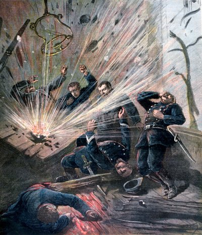 Explosion auf der Polizeiwache in der Rue des Bons-Enfants, Paris, 1892 von Henri Meyer
