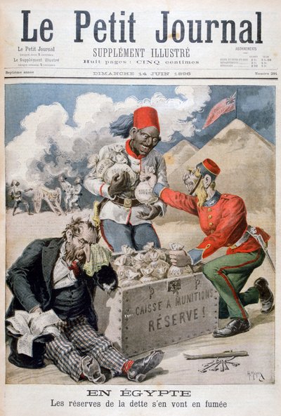 In Ägypten: Die Reserven der Schulden gehen in Rauch auf, 1896 von Henri Meyer