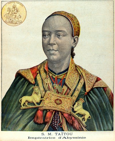Porträt der äthiopischen Kaiserin Taytu Betul (Gravur) von Henri Meyer
