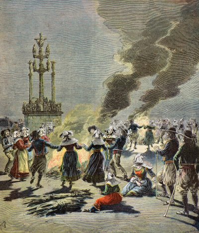 Johannisfeuer in der Bretagne von Henri Meyer
