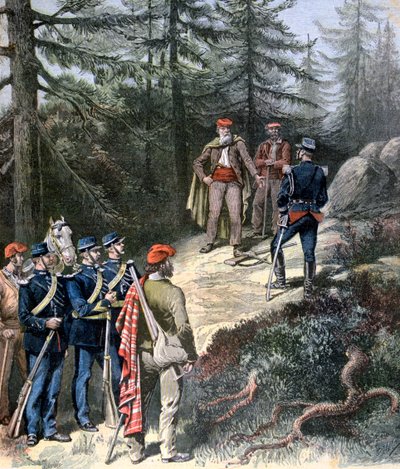 Der korsische Bandit Jacques Bellacoscia ergibt sich der Polizei, 1892 von Henri Meyer