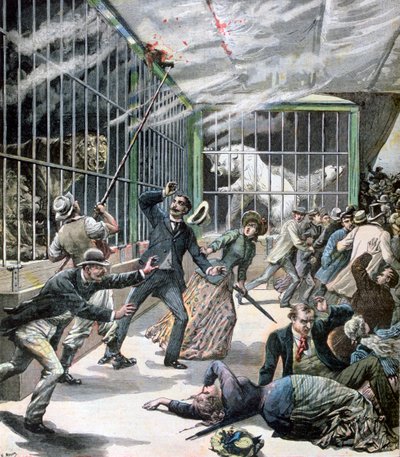 Der Vorfall im Menagerie, Montceau-les-Mines, Frankreich, 1891 von Henri Meyer