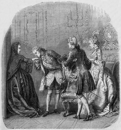 Die Prinzessin von Lamballe, König Ludwig XV., Louis de Richelieu, Gräfin Jeanne du Barry von Henri Philippoteaux