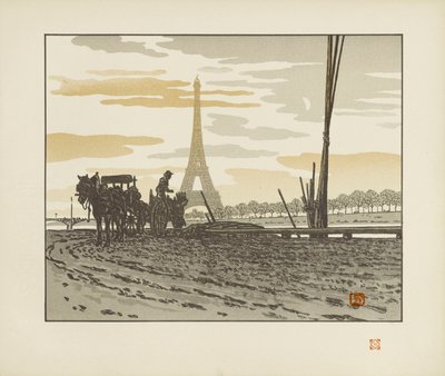 Du quai de Passy. Kohlenhändler [Die sechsunddreißig Ansichten des Eiffelturms] von Henri Rivière