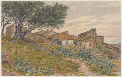 Alte Häuser in Bormes von Henri Rivière