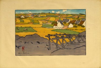 Das Dorf La Chapelle von den Tertres aus gesehen (Saint-Briac) von Henri Rivière