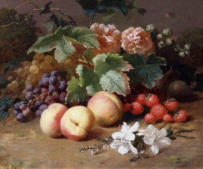 Stillleben mit Blumen und Früchten von Henri Robbe