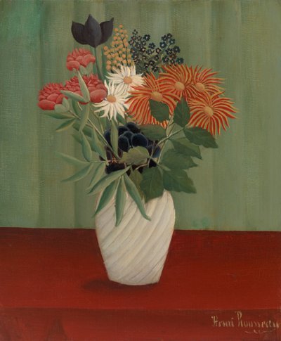 Blumenstrauß mit China-Astern und Tokyos von Henri Rousseau