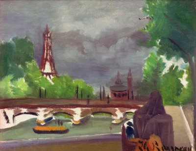 Skizze, Blick auf den Eiffelturm und den Trocadéro von Henri Rousseau
