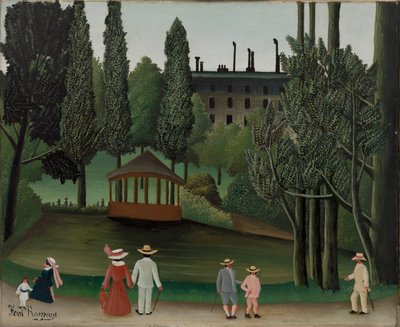 Blick auf den Montsouris-Park, der Kiosk von Henri Rousseau