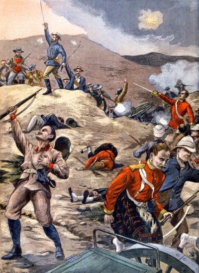 Britische Soldaten von Burenkämpfern besiegt, während des Burenkriegs von Henri Rudaux