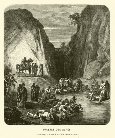 Überquerung der Alpen (Stich) von Henri de (after) Montaut