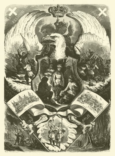 Soldaten und Uniformen der polnischen Armee während des Aufstands von 1863-1864 gegen die russische Herrschaft von Henri de (after) Montaut
