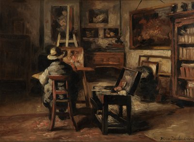Das Atelier von Ferdinand De Braekeleer I, Vater des Malers von Henri de Braekeleer