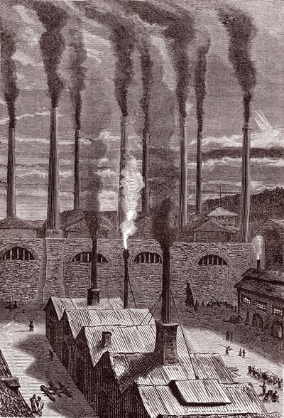 Große Waffenfabrik in Goldspring, in der Nähe von New York von Henri de Montaut