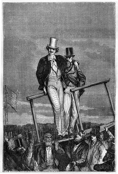 Illustration des Buches „Von der Erde zum Mond“ von Jules Verne, Hetzel-Ausgabe - Les voyages extraordinaires von Henri de Montaut