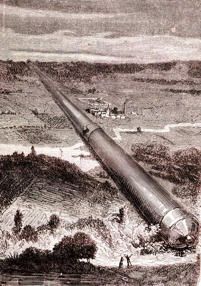 Die Riesengeschützkanone von J. T. Maston, "Von der Erde zum Mond" von Jules Verne von Henri de Montaut