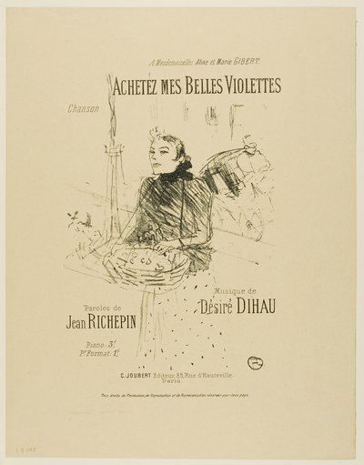 Kauf meine hübschen Veilchen, aus Mélodies de Désiré Dihau von Henri de Toulouse-Lautrec
