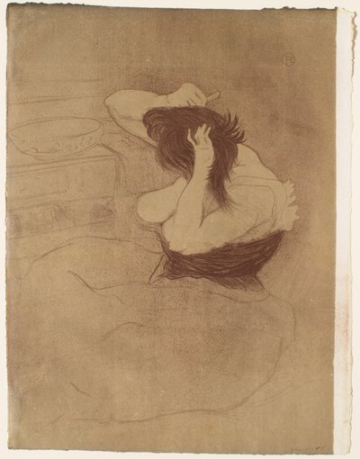Elles: Frau kämmt ihr Haar von Henri de Toulouse-Lautrec