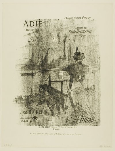 Abschied, aus Mélodies de Désiré Dihau von Henri de Toulouse-Lautrec