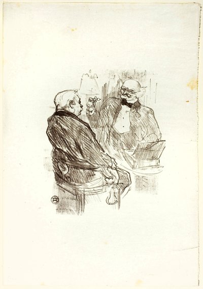 Georges Clemenceau und der Optiker Mayer, aus Au Pied du Sinaï von Henri de Toulouse-Lautrec