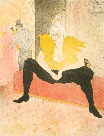 Die sitzende Clownesse, Mademoiselle Cha-U-Kao von Henri de Toulouse-Lautrec