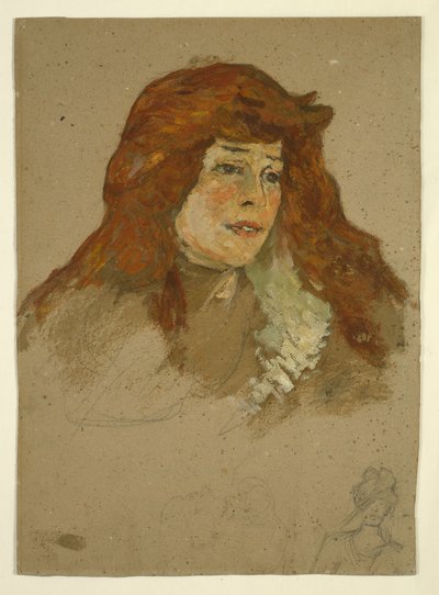 Mme Lili Grenier (recto); Landschaft mit Kirche (verso) von Henri de Toulouse-Lautrec