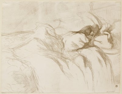 Frau liegend—Erwachen von Henri de Toulouse-Lautrec