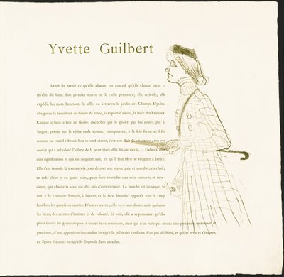 Yvette Guilbert von Henri de Toulouse-Lautrec