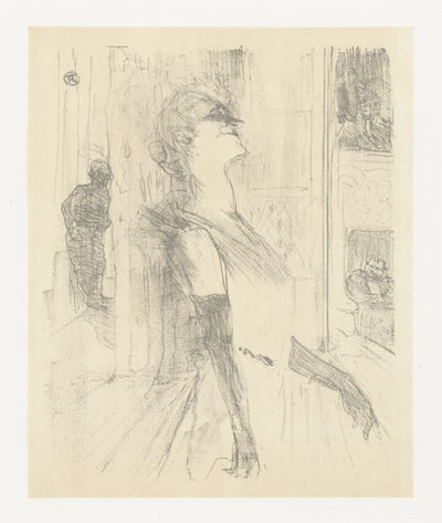 Porträt der Schauspielerin Yvette Guilbert während eines Auftritts von Henri de Toulouse Lautrec (signed by artist)