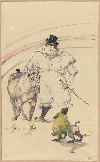 Im Zirkus: Dressiertes Pony und Pavian von Henri de Toulouse Lautrec
