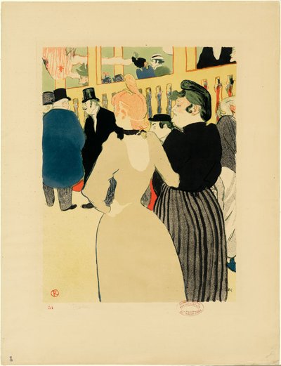 Im Moulin Rouge, La Goulue und ihre Schwester von Henri de Toulouse Lautrec