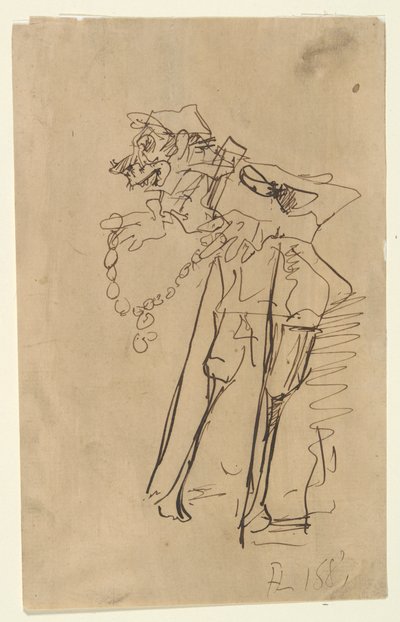Karikatur eines Soldaten mit einer Auszeichnung von Henri de Toulouse Lautrec