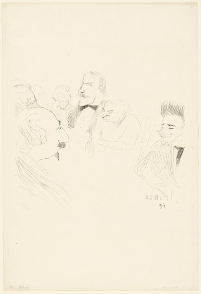 Menükarte für Adrien Hébrard von Henri de Toulouse Lautrec
