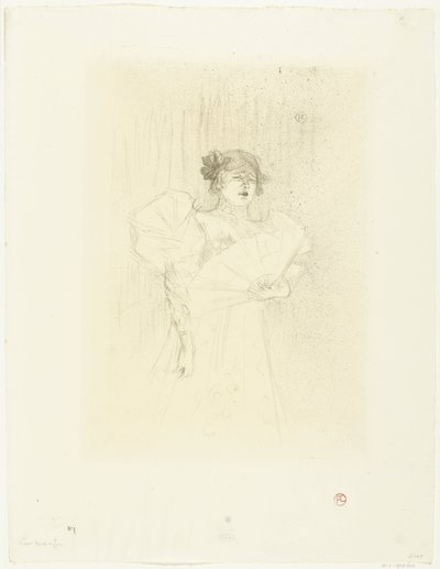 Porträt der Schauspielerin Luce Myrès mit Fächer von Henri de Toulouse Lautrec