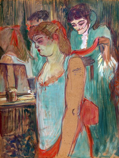 Die tätowierte Frau oder Die Toilette - von Henri de Toulouse Lautrec (Toulouse-Lautrec)(1864-1901) von Henri de Toulouse Lautrec