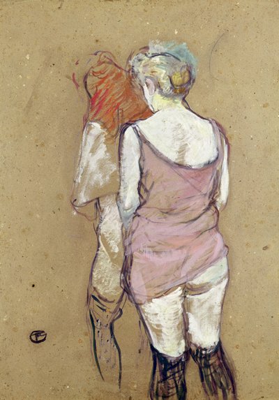 Zwei halbnackte Frauen im Maison de la Rue des Moulins von Henri de Toulouse Lautrec