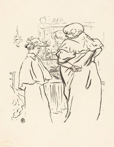 Zwei Frauen vor einem Spiegel von Henri de Toulouse Lautrec