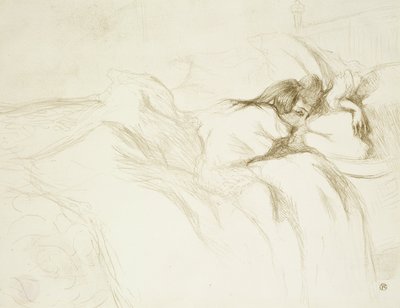 Frau im Bett—Erwachen, Platte drei aus Elles von Henri de Toulouse Lautrec