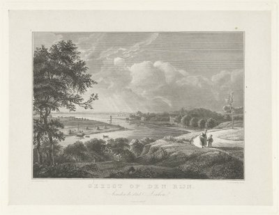 Gezicht op de Rijn beneden Arnhem von Henricus Wilhelmus Couwenberg