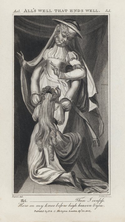 Illustration für Shakespeares Ende gut, alles gut (Gravur) von Henry  Fuseli