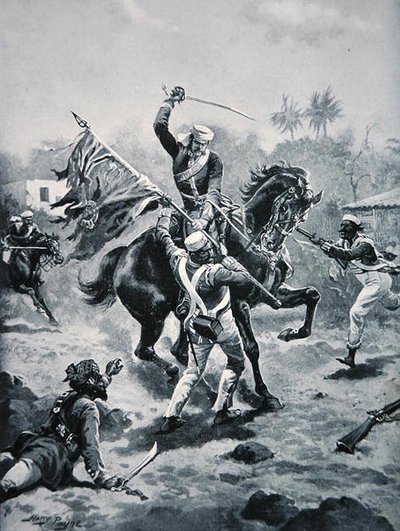 Lt Roberts gewinnt sein V.C., 2. Januar 1858, Illustration aus 