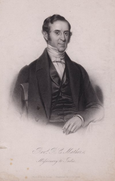 Henry Cotton Mather, englischer christlicher Missionar in Indien (Stich) von Henry (after) Room